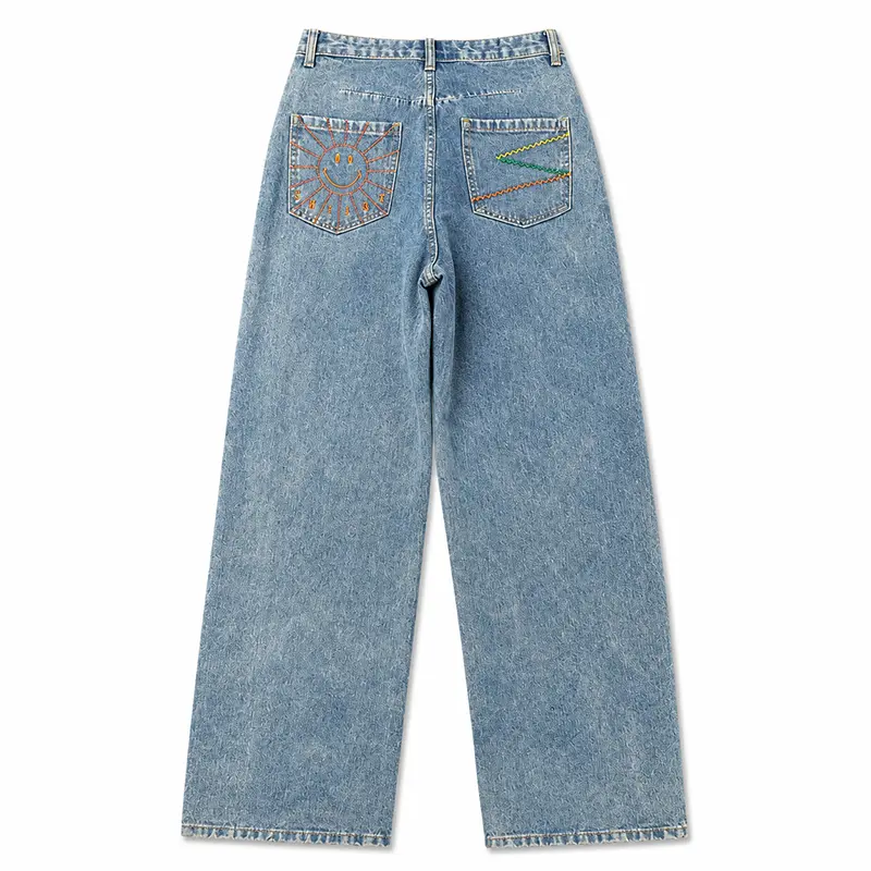 Low MOQ custom denim pants for streetwear brands