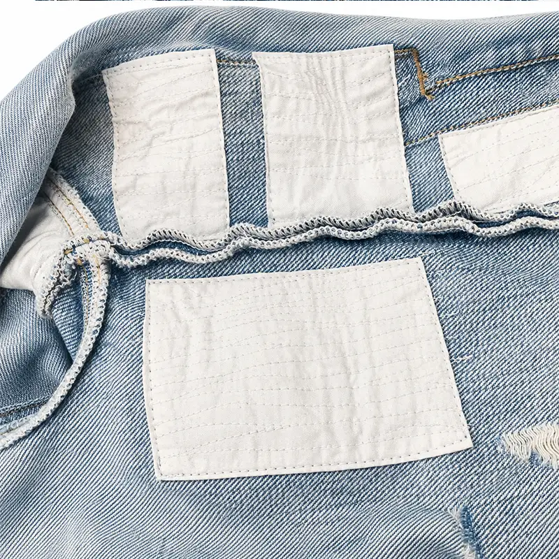 Low MOQ Custom Distressed Denim Jacket | luokugg - Image 7