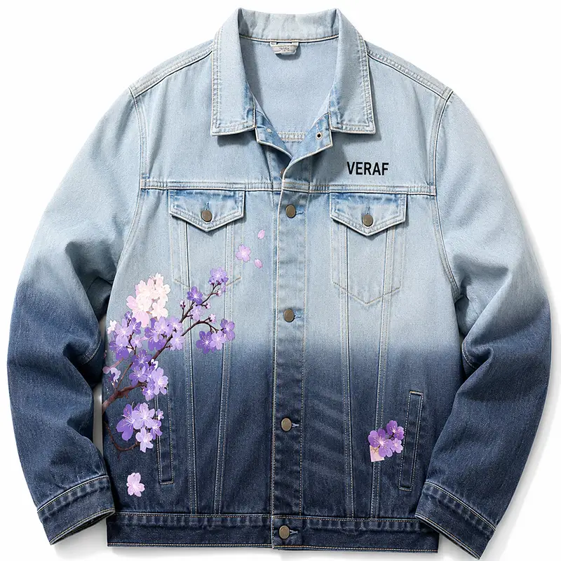gradient washed denim jacket